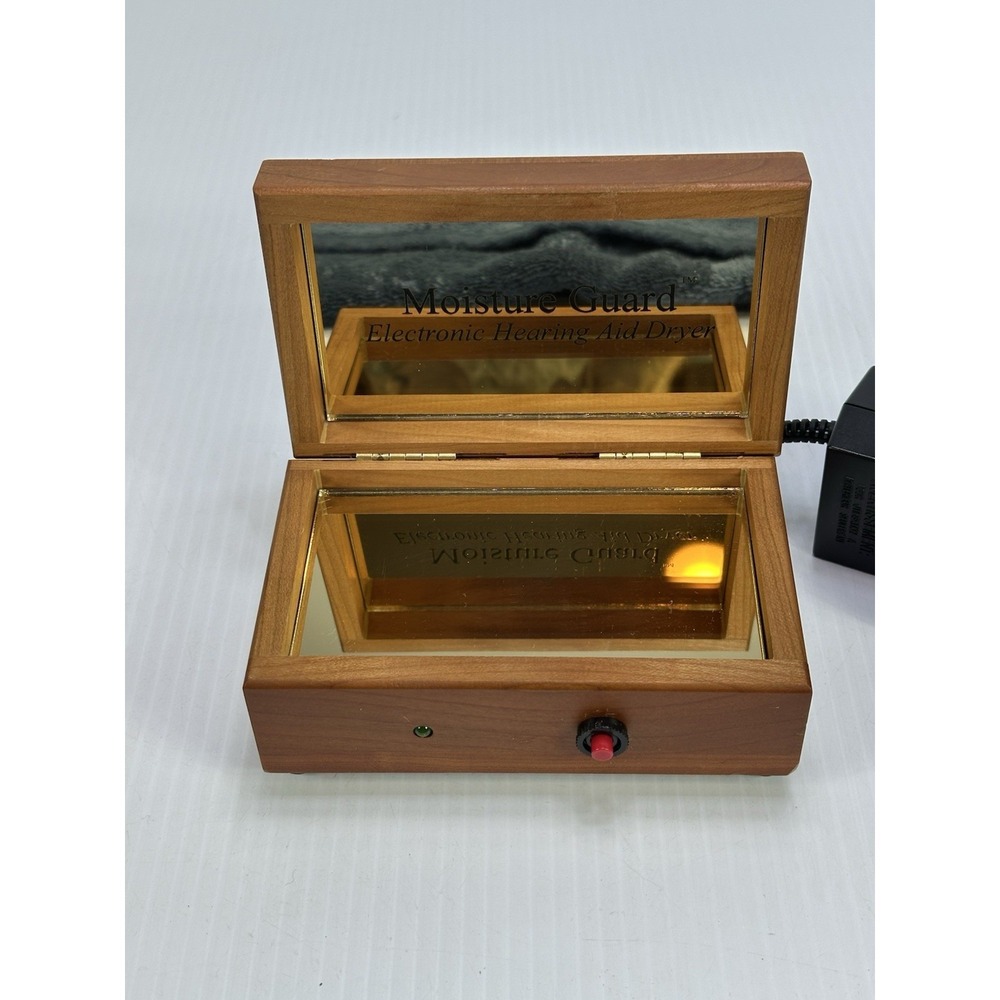 Moisture‎ Guard Electronic Hearing Aid Dryer Wooded Box Working